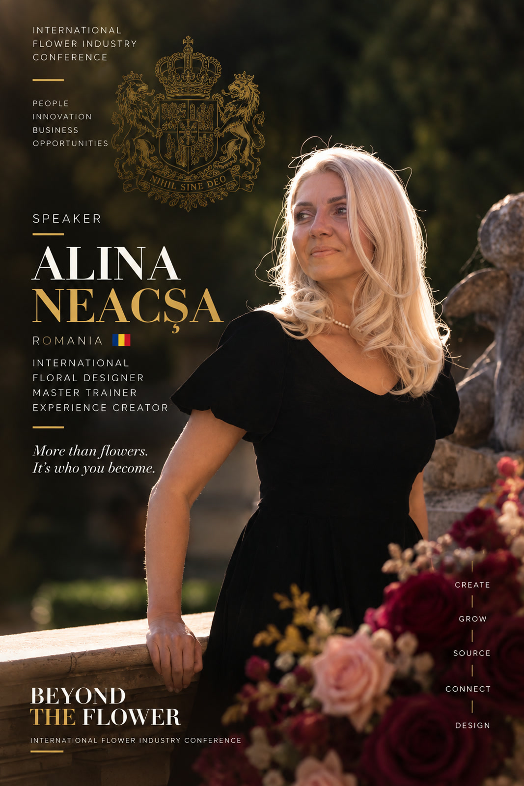 Alina Neacșa, inițiatoarea Beyond the Flower — poster oficial.